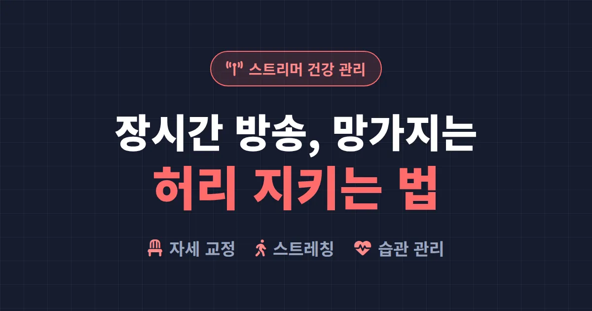 스트리머 허리 건강 관리 완벽 가이드 - 장시간 방송에서 허리 지키는 실전법