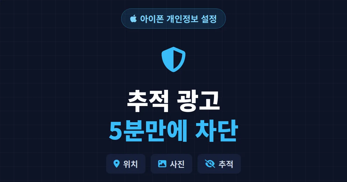 아이폰 개인정보 설정 7가지 - 추적 차단부터 위치 권한까지 한번에 정리