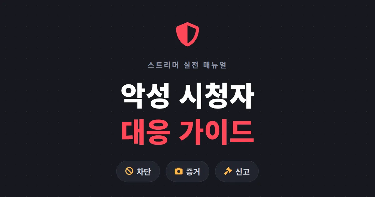 악성 시청자 대응 가이드 - 트롤부터 협박까지 단계별 실전 매뉴얼