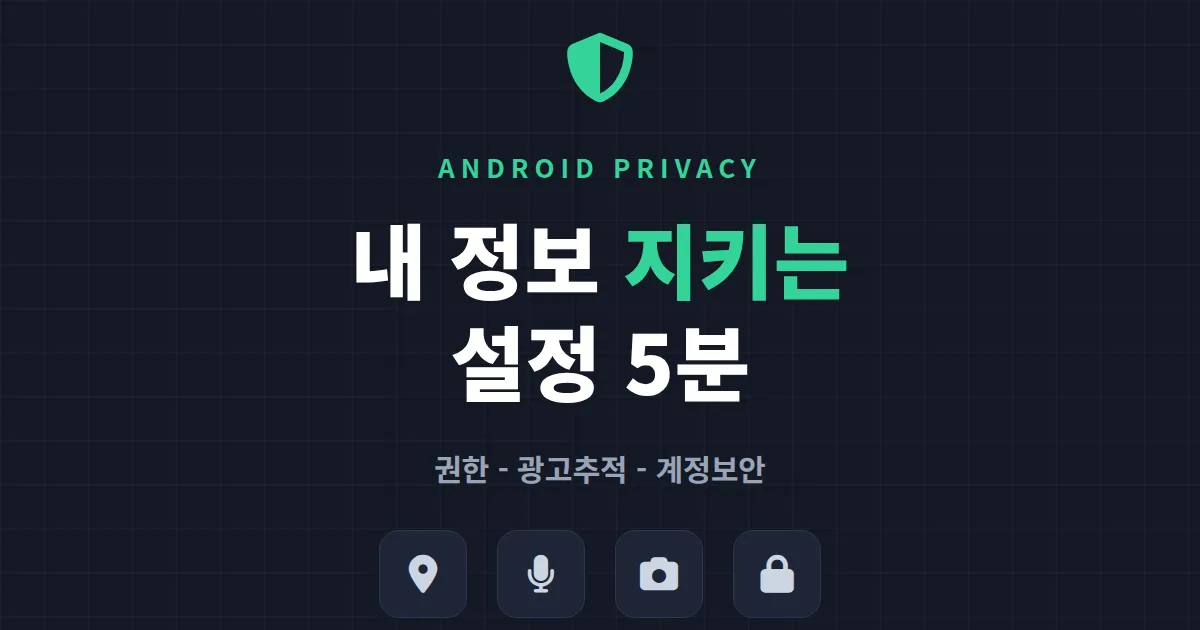 안드로이드 개인정보 설정 완벽 정리 - 권한부터 광고 추적 차단까지 한번에