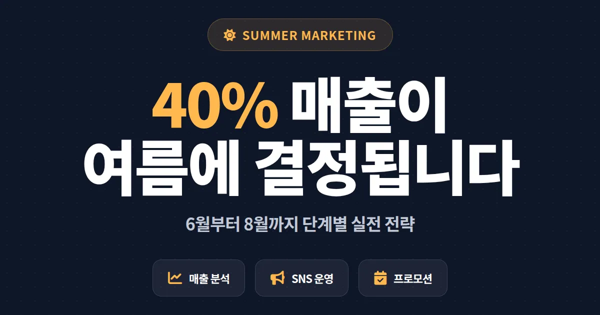 여름 시즌 마케팅 전략 완벽 가이드 - 6월부터 8월까지 매출 끌어올리기
