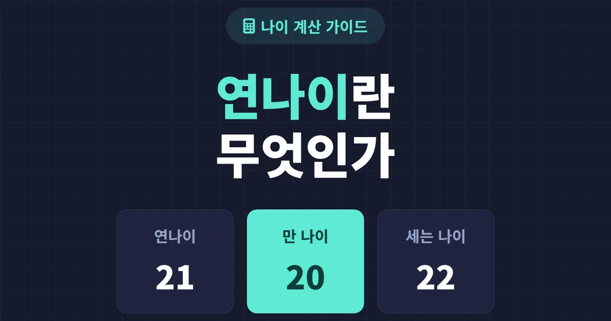 연나이란 무엇인가 - 만 나이·세는 나이와 차이부터 계산법까지 정리