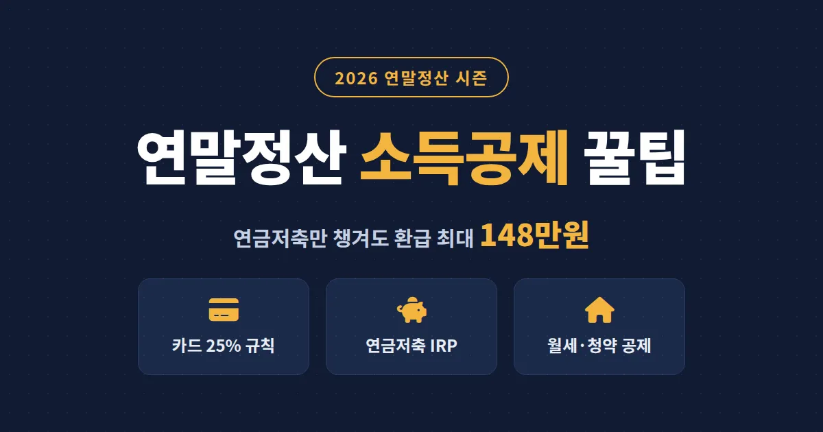 연말정산 소득공제 꿀팁 총정리 - 신용카드부터 연금저축까지 환급액 늘리는 방법