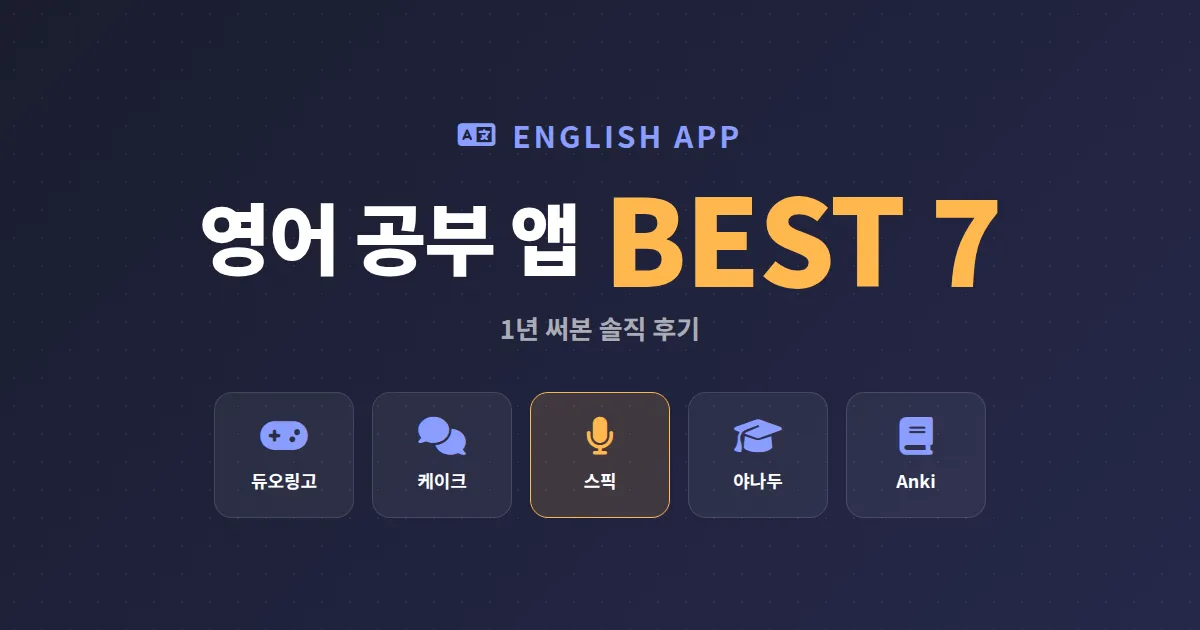 영어 공부 앱 추천 7가지, 듀오링고부터 케이크까지 1년 써본 솔직 후기