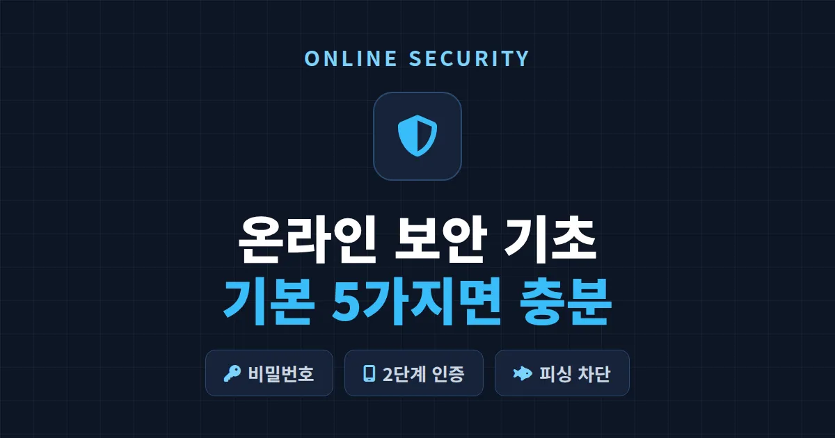 온라인 보안 기초 5가지 - 해킹 피해 90%를 막는 기본 습관 정리