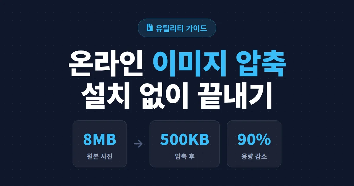 온라인 이미지 압축 방법 총정리 - 설치 없이 브라우저에서 용량 90% 줄이는 무료 도구와 설정값