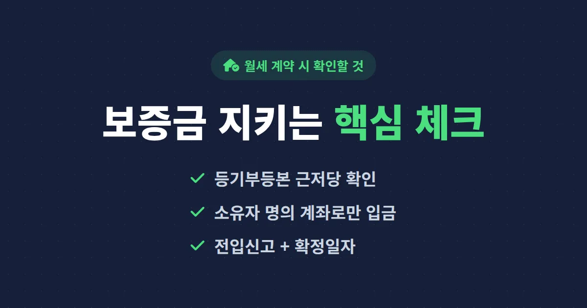 월세 계약 시 확인할 것 7가지 - 보증금 떼이지 않으려면 반드시 점검하세요