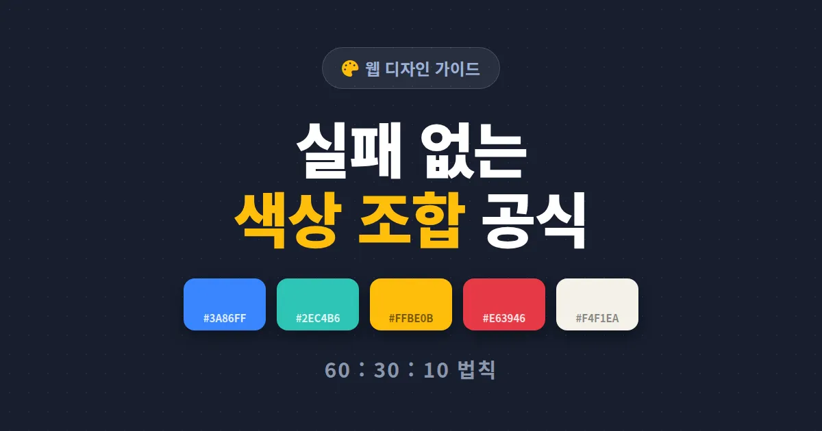 웹 디자인 색상 조합 추천 - 실패 없는 배색 공식과 무료 팔레트 도구 총정리