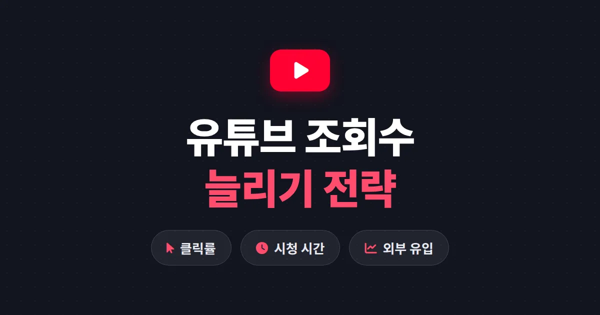 유튜브 조회수 늘리기 전략 - 알고리즘이 밀어주는 영상의 공통점과 실전 적용법