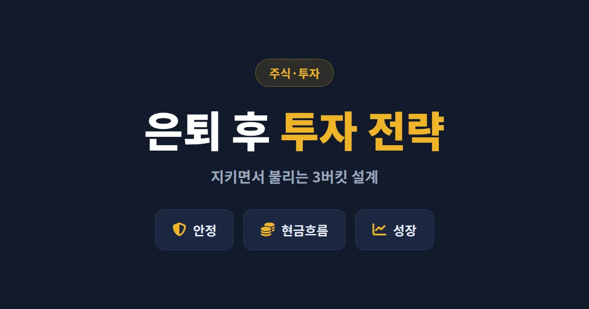 은퇴 후 투자 전략 완벽 가이드 - 지키면서 불리는 3버킷 설계와 월 현금흐름 만들기