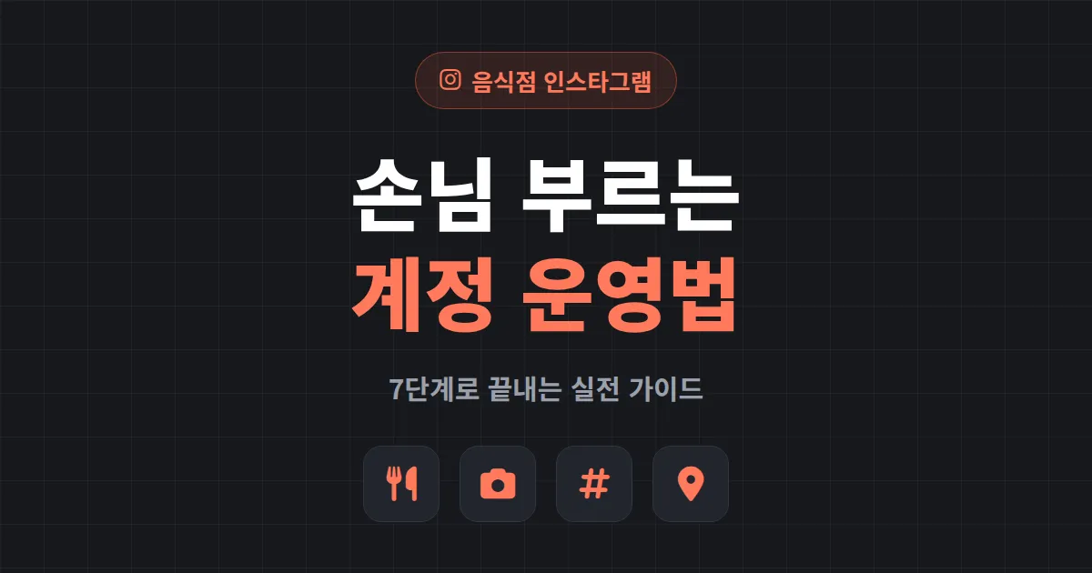 음식점 인스타그램 운영법 완벽 가이드 - 손님 부르는 계정 만드는 7단계