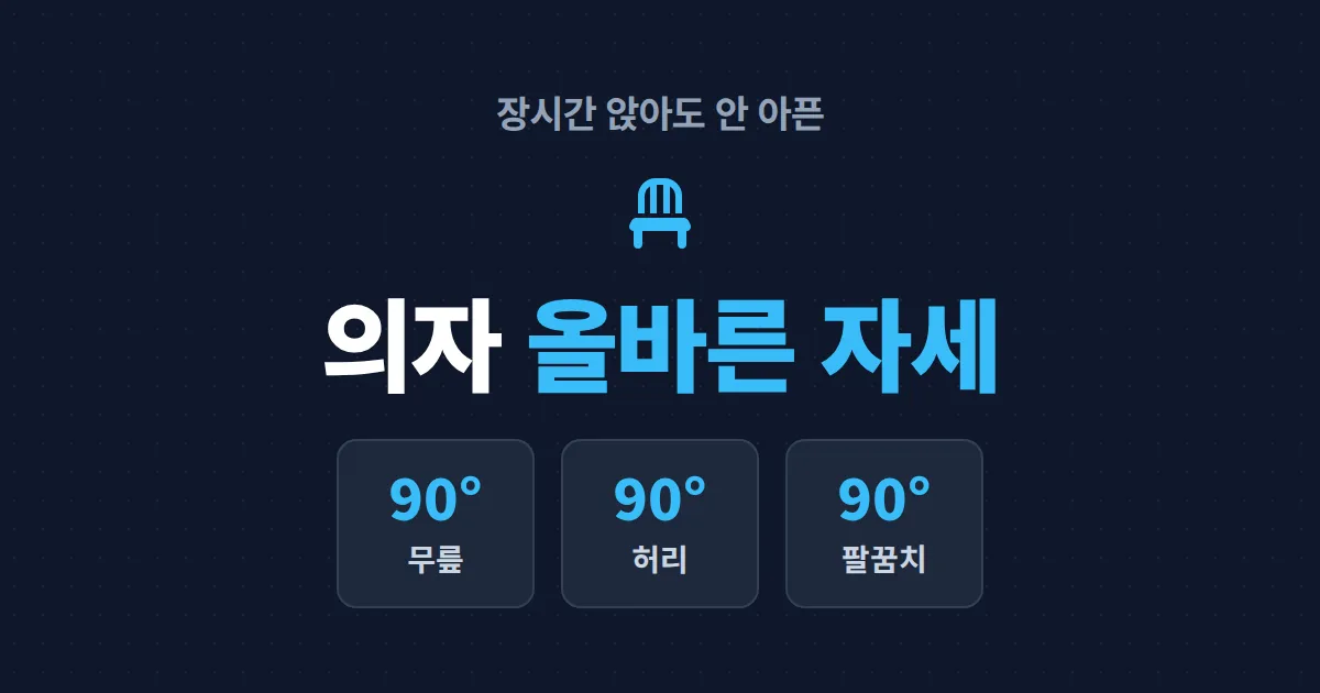 의자 올바른 자세, 장시간 앉아도 허리 안 아픈 핵심 정리