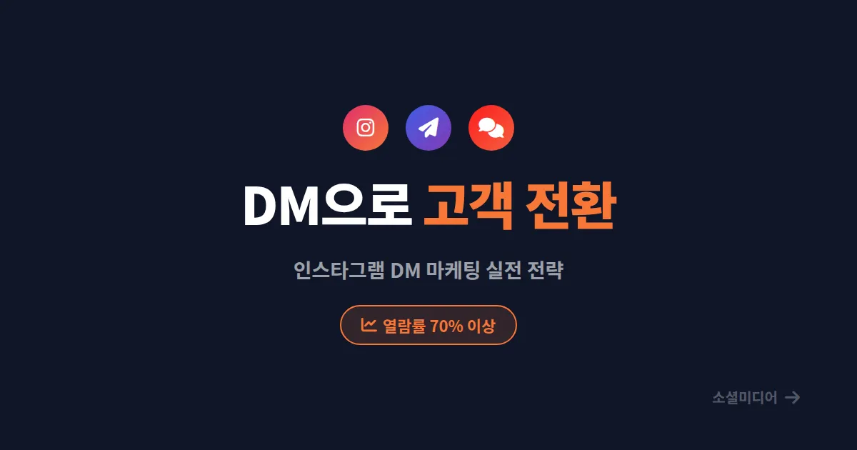 인스타그램 DM 마케팅 방법 - 팔로워를 고객으로 바꾸는 실전 전략