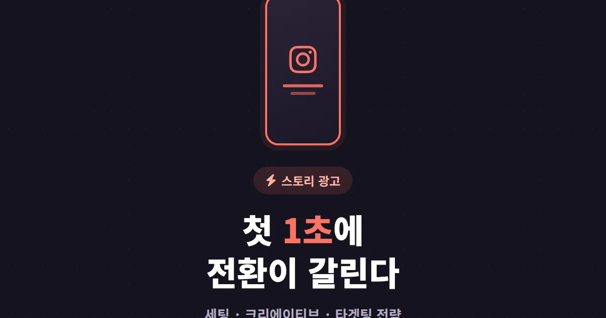 인스타그램 스토리 광고 활용법 - 전환율 높이는 세팅과 크리에이티브 전략