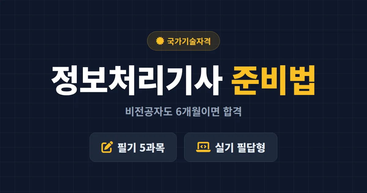 정보처리기사 준비법 - 비전공자도 6개월이면 합격하는 현실 로드맵
