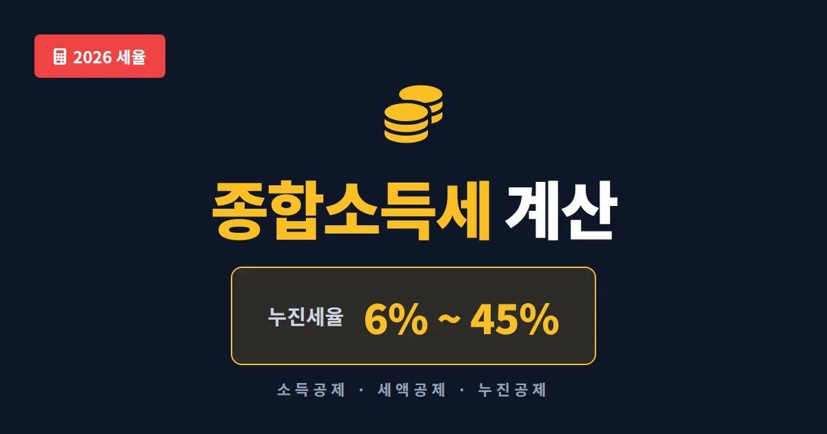 종합소득세 계산 방법 완벽 가이드 - 세율표부터 공제 항목까지 한번에 정리