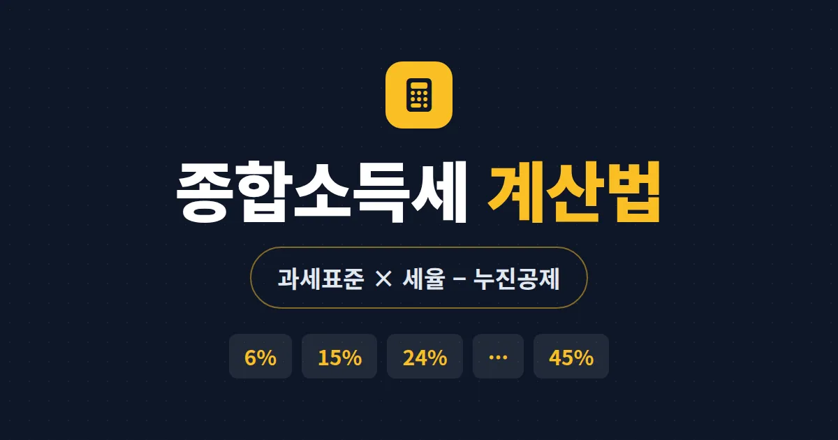 종합소득세 계산 방법 완벽 정리 - 세율표부터 실제 계산 예시까지 단계별 가이드