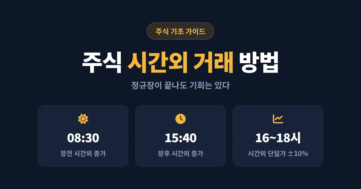 주식 시간외 거래 방법 완벽 정리 - 장전 장후 종가 매매부터 시간외 단일가까지