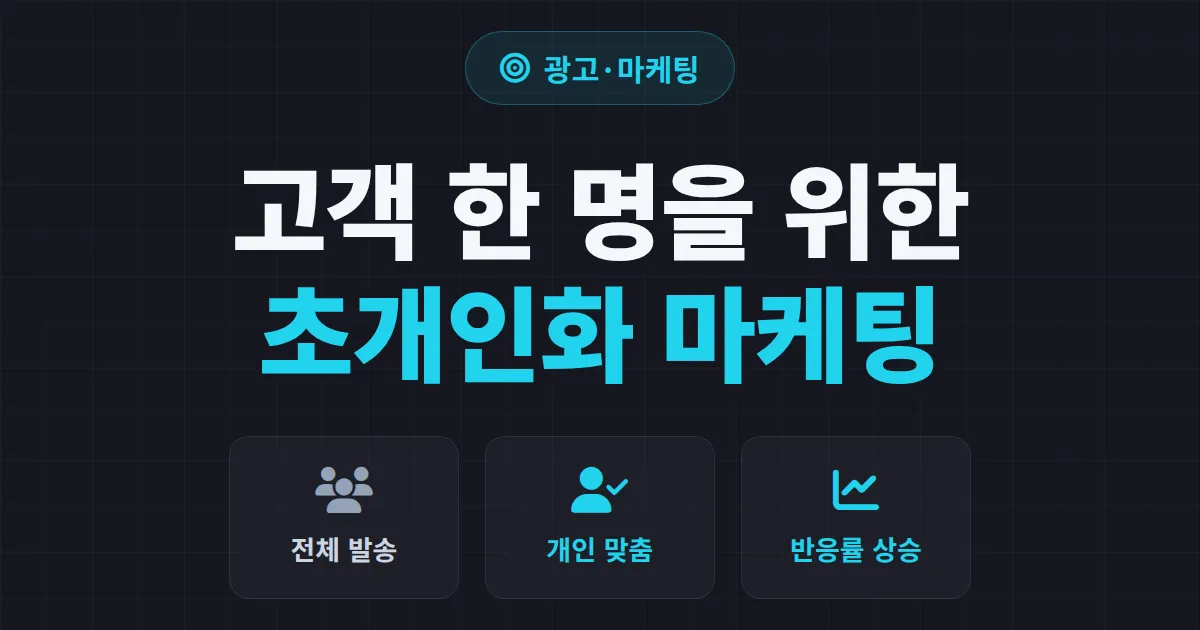 초개인화 마케팅이란? 고객 한 명을 위한 맞춤 전략 완벽 정리