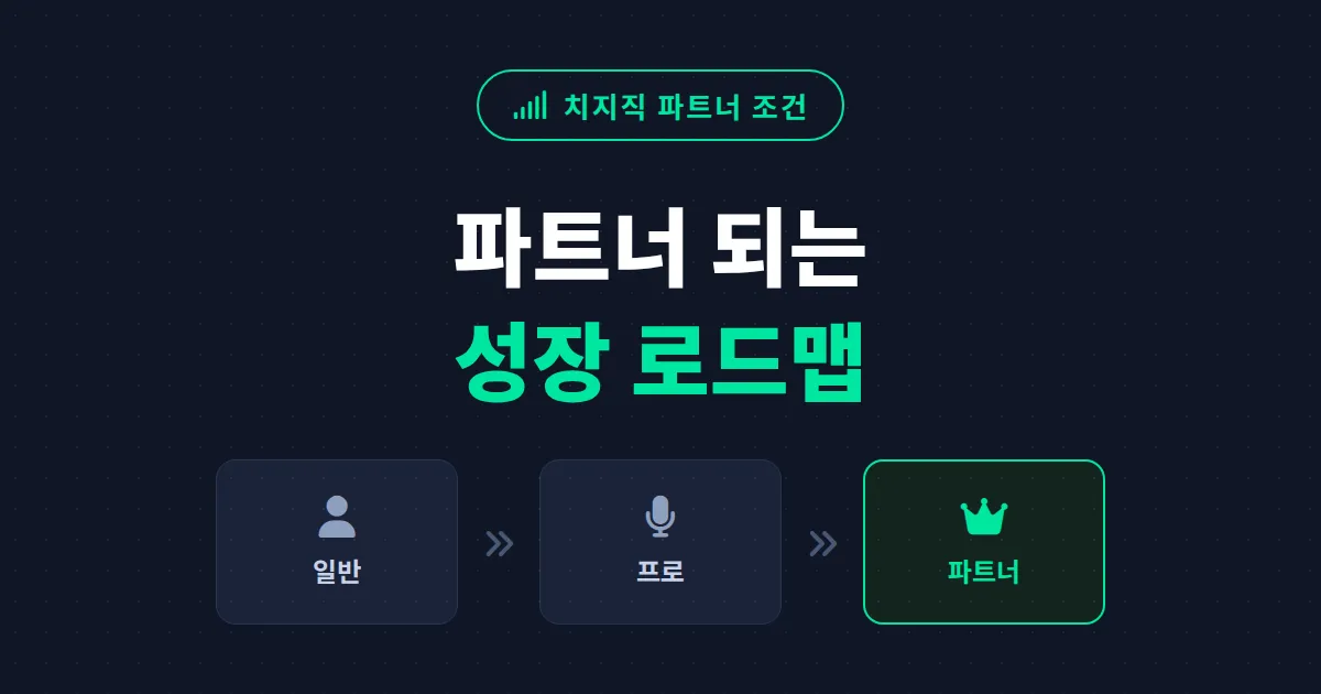 치지직 파트너 조건 채우는 법 - 소규모 스트리머를 위한 단계별 성장 로드맵