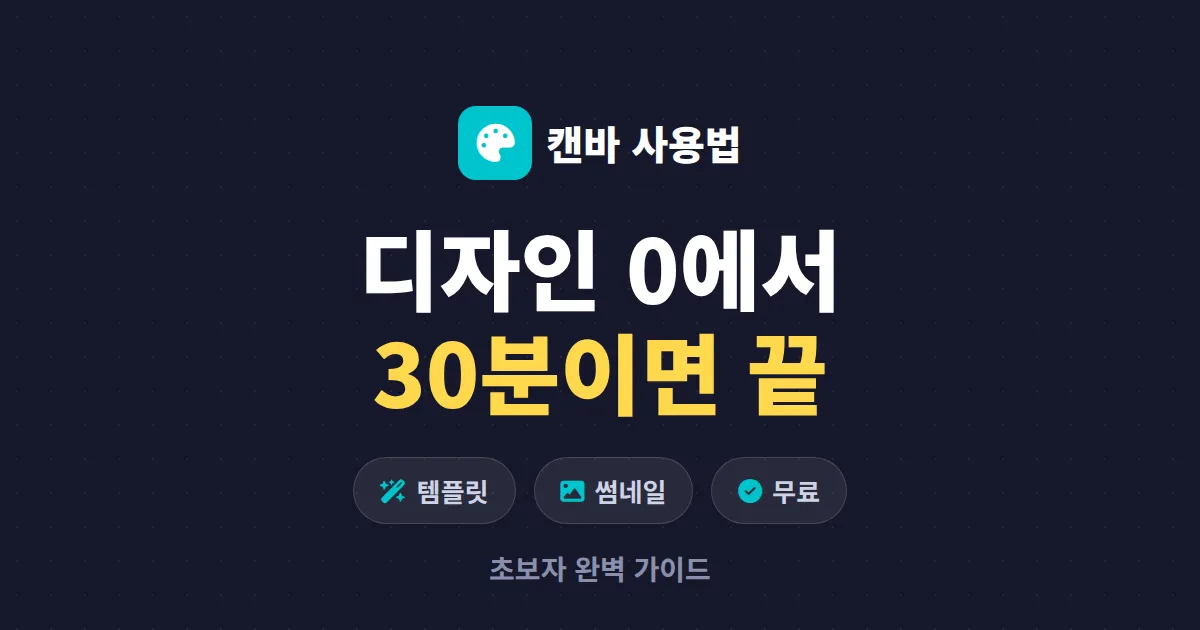 캔바 사용법 초보 가이드 - 디자인 경험 없어도 30분이면 충분합니다