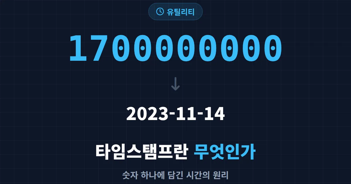 타임스탬프란 무엇인가 - 유닉스 시간부터 변환 방법까지 한번에 정리
