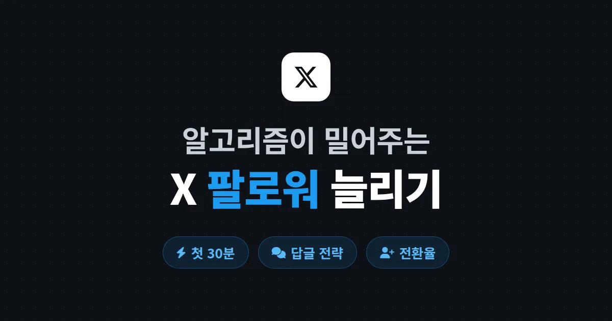 트위터(X) 팔로워 늘리기 - 알고리즘 이해부터 실전 운영까지