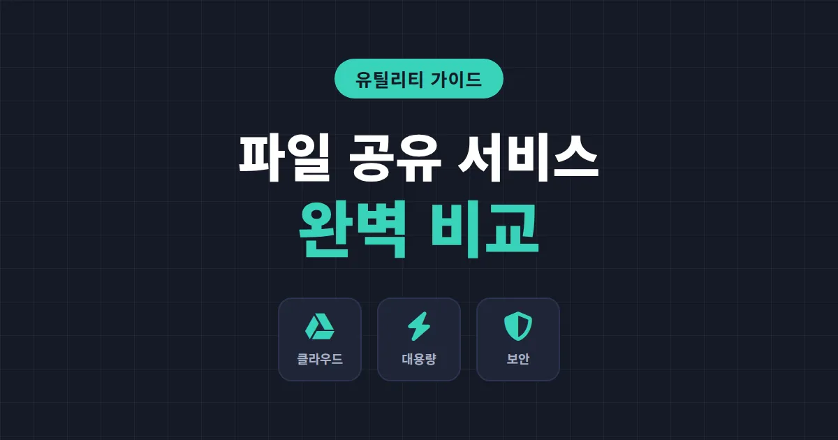 파일 공유 서비스 비교 - 구글 드라이브부터 샌드애니웨어까지 용량·속도 총정리