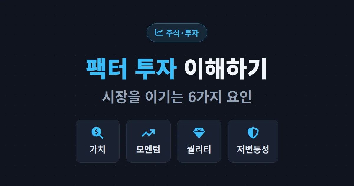 팩터 투자 이해하기 - 시장을 이기는 6가지 요인과 스마트베타 ETF 활용법