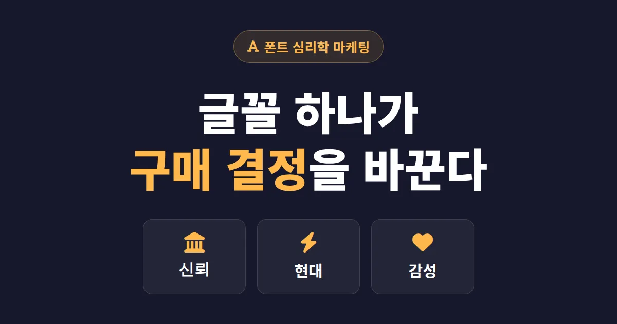폰트 심리학 마케팅 - 글꼴 하나가 구매 결정을 바꾸는 이유