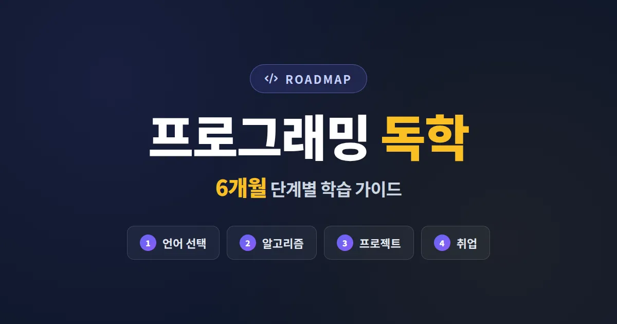 프로그래밍 독학 로드맵 완벽 정리 - 비전공자도 6개월이면 가능한 단계별 학습법