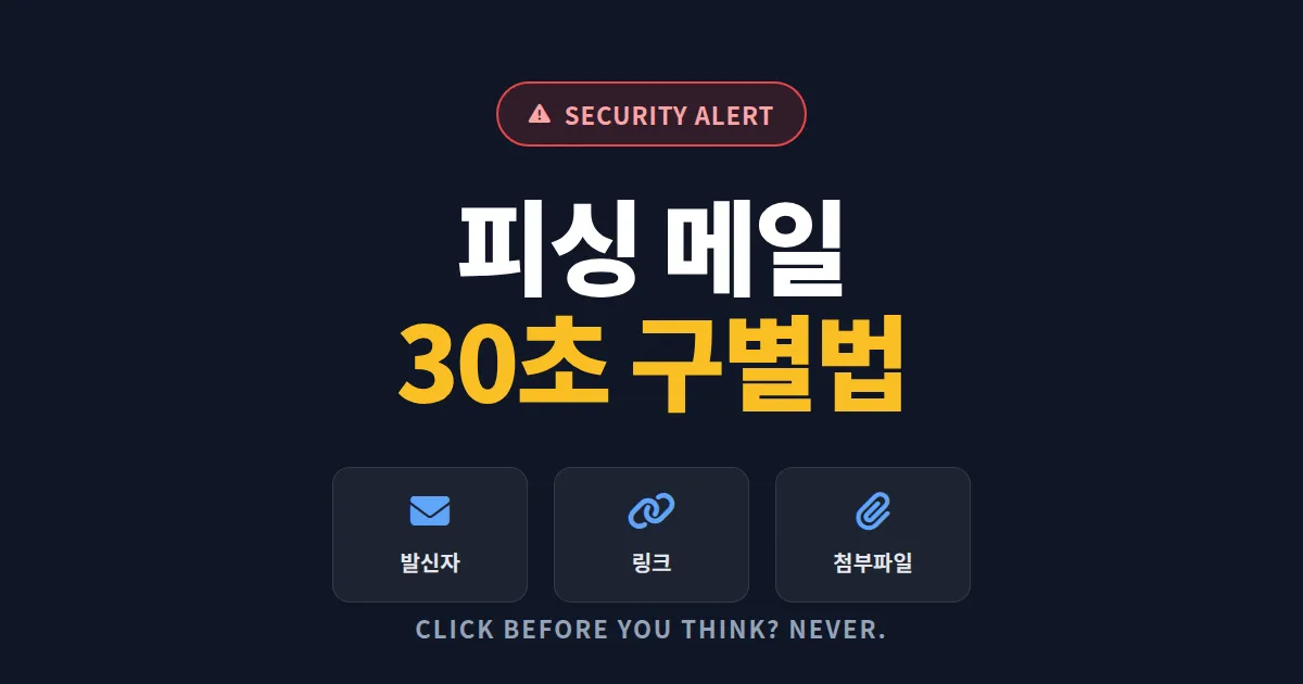 피싱 메일 구별법 7가지 - 진짜와 가짜 한 번에 가려내는 실전 체크리스트