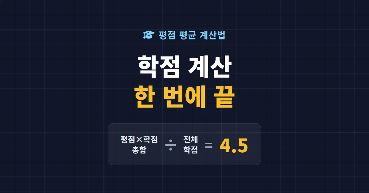 학점 계산하는 방법 - 평점 평균 공식부터 4.5 만점 환산까지 한번에 정리