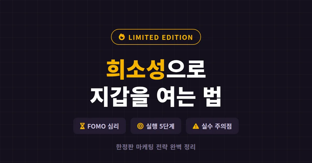 한정판 마케팅 전략 완벽 정리 - 희소성으로 구매 욕구를 자극하는 실전 방법