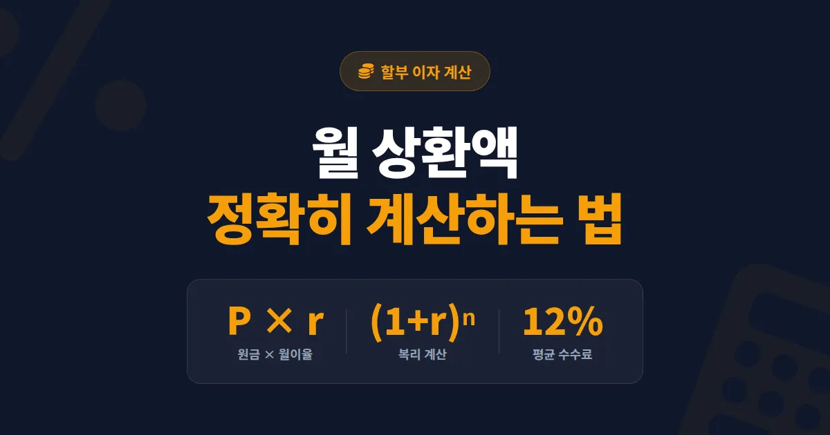 할부 이자 계산법 완벽 가이드 - 원리금 균등 상환부터 실수령액까지 한번에 정리