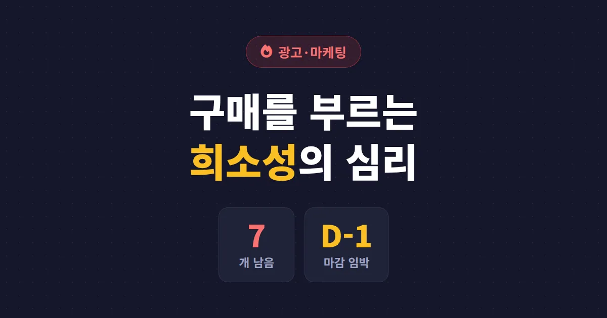 희소성 마케팅 전략 완벽 가이드 - 한정 수량과 마감 임박이 구매를 부르는 이유